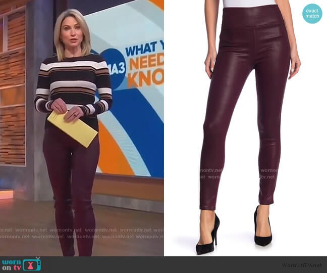 Level 99 Faux Leather Pants worn by Amy Robach on Good Morning America