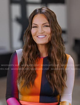 Lisa’s multicolor colorblock top on The Real Housewives of Salt Lake City