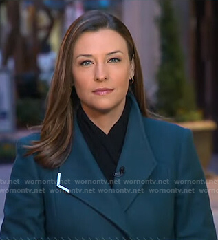 Mary’s teal wrap coat on Good Morning America
