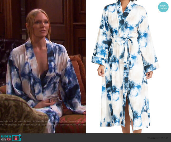 Mason Grey Kimono Robe worn by Abigail Deveraux (Marci Miller) on Days of our Lives