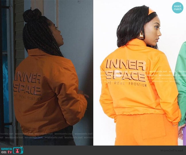 Melody Ehsani Inner Space Jacket worn by Aisha (Alycia Pascual-Pena) on Saved By The Bell