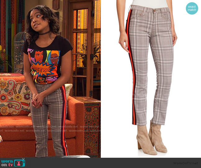 Mother The Insider Ankle Straight-Leg Pants worn by Nia Baxter (Navia Robinson) on Ravens Home
