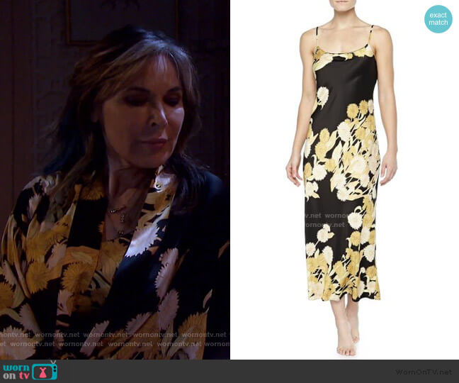 Natori Irina Floral-Print Long Gown worn by Kate Roberts (Lauren Koslow) on Days of our Lives