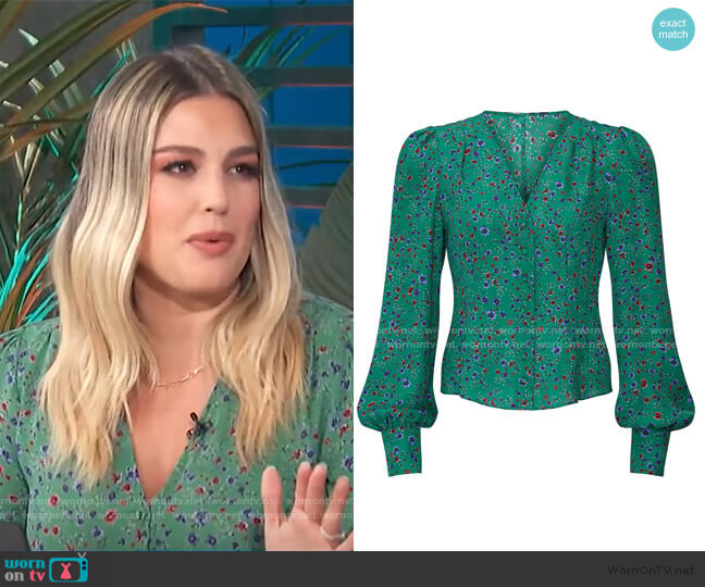 Nicholas Button Front Blouse worn by Carissa Loethen Culiner on E! News