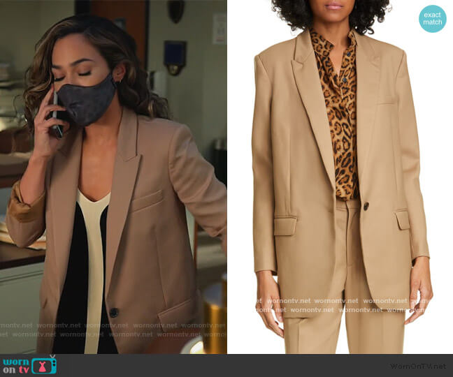 Nili Lotan Diane Stretch Wool Blazer worn by Emily Lopez (Jessica Camacho) on All Rise