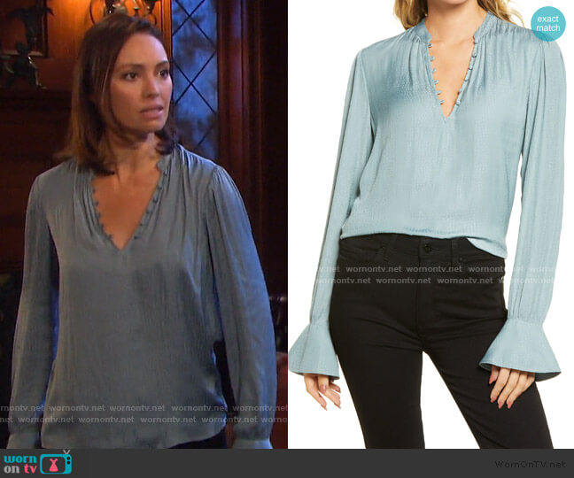 Paige Lizzy Blouse worn by Gwen Rizczech (Emily O'Brien) on Days of our Lives