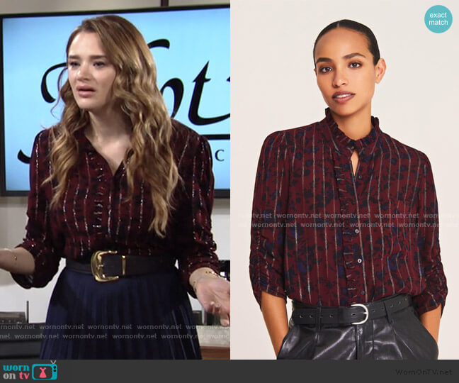 Ba&Sh Payton Shirt worn by Summer Newman (Hunter King) on The Young and the Restless