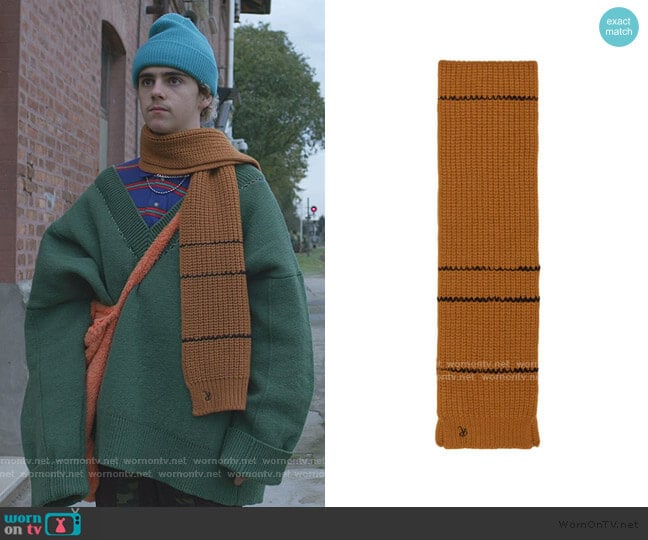 Raf Simons Striped Collar Scarf worn by Fraser Wilson (Jack Dylan Grazer) on We Are Who We Are