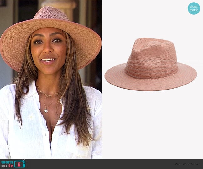 Rag & Bone Packable Straw Fedora worn by Tayshia Adams on The Bachelorette