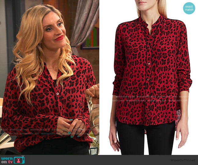 Rails Lillian Leopard Print Blouse worn by Chelsea Grayson (Anneliese van der Pol) on Ravens Home