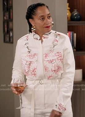 Rainbow’s white sun print jumpsuit on Black-ish