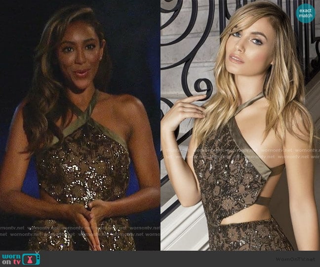 Randi Rahm Cutout Dress worn by Tayshia Adams on The Bachelorette