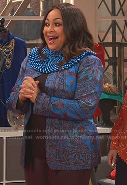Raven’s blue floral blazer on Ravens Home