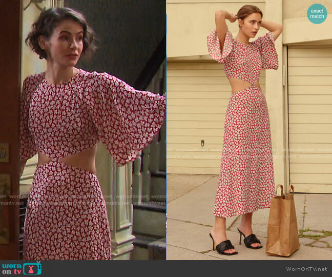 Reformation Benny Dress worn by Sarah Horton (Linsey Godfrey) on Days of our Lives