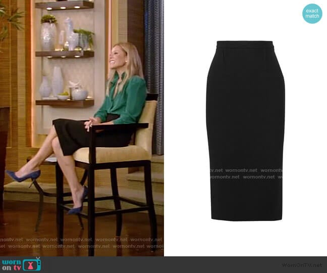 Roland Mouret Arreton Fitted Pencil Skirt worn by Kelly Ripa on Live with Kelly and Mark