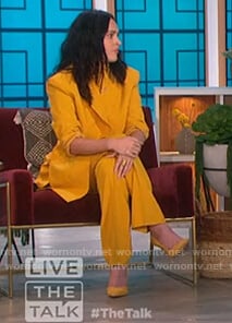Rumer Willis’s yellow blazer and pants on The Talk