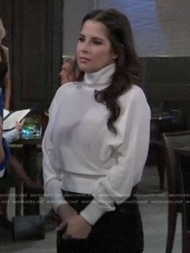 Sam’s white mock neck sweater on General Hospital