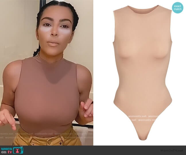 Skims Essential Crew Neck Bodysuit worn by Kim Kardashian on Keeping Up with the Kardashians