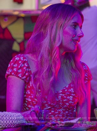 Sloan’s red daisy print Cinco de Mayo top on Holidate