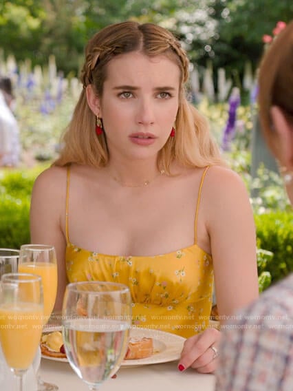 Sloan’s yellow Mother’s Day dress on Holidate
