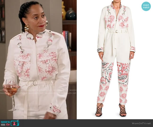 Stella McCartney We Are The Weather Cotton Jumpsuit worn by Rainbow Johnson (Tracee Ellis Ross) on Black-ish