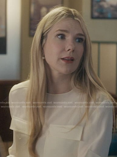 Sylvia’s ivory blouse with pockets on The Undoing