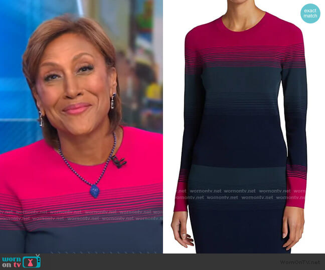 Tanya Taylor Ombre Long-Sleeve Sweater worn by Robin Roberts on Good Morning America
