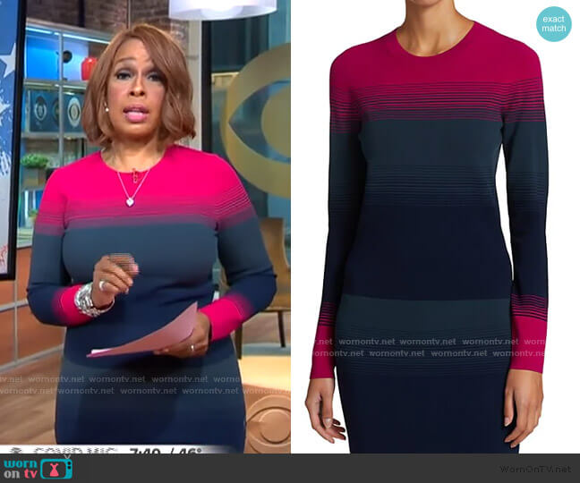 Tanya Taylor Ombre Long-Sleeve Sweater worn by Gayle King on CBS Mornings