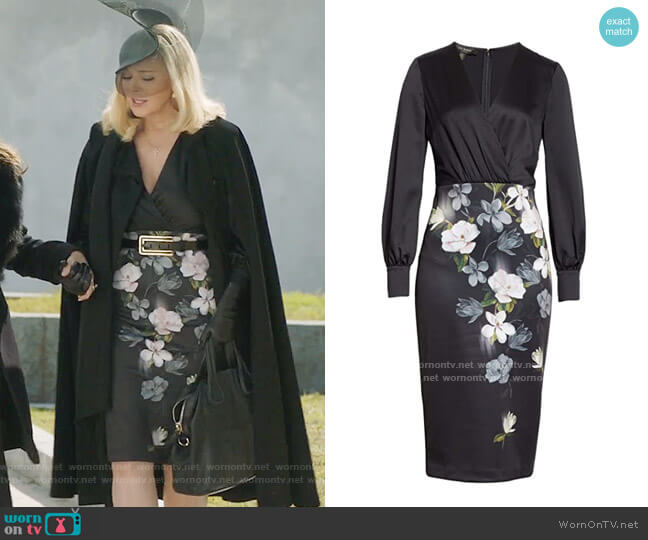 Ted Baker Alithea Opal Dress worn by Margaret Monreaux (Kim Cattrall) on Filthy Rich