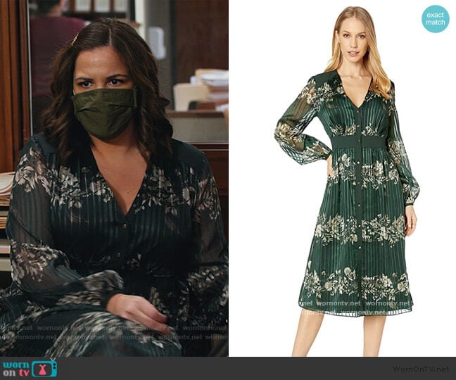 Ted Baker Delyla Meadowsweet Long Sleeve Midi Dress worn by Sara Castillo (Lindsay Mendez) on All Rise