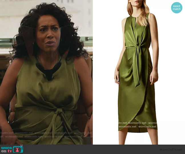 Ted Baker Pohshan Keyhole Wrap Midi Dress worn by Lola Carmichael (Simone Missick) on All Rise