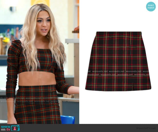 Topshop Tartan Miniskirt worn by Lexi (Josie Totah) on Saved By The Bell