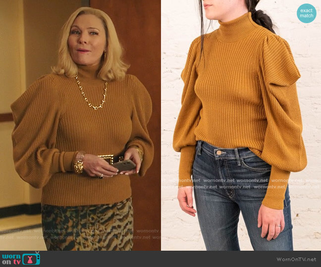 Ulla Johnson Tatum Sweater worn by Margaret Monreaux (Kim Cattrall) on Filthy Rich