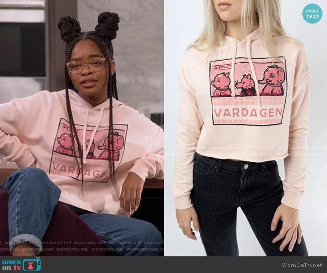 Vardagen Waiting in Line Hoodie worn by Diane Johnson (Marsai Martin) on Black-ish