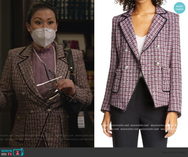 Veronica Beard Theron Tweed Jacket worn by Sherri Kansky (Ruthie Ann Miles) on All Rise