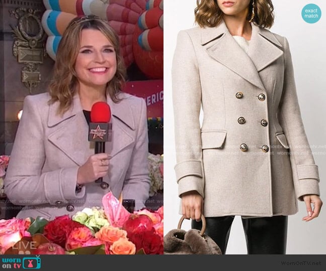 Veronica Beard Regina Peacoat worn by Savannah Guthrie on Today