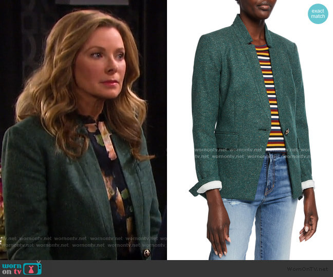 Veronica Beard Stand-Collar Dickey Jacket worn by Jennifer Horton (Cady McClain) on Days of our Lives