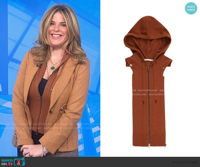 Veronica Beard Wool & Cashmere Hoodie Dickey worn by Jenna Bush Hager on Today