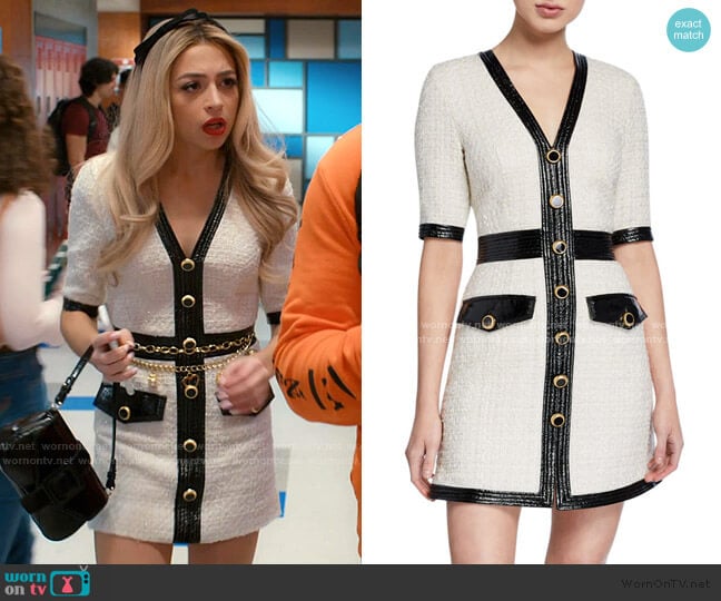 Veronica Beard Simona Tweed Dress worn by Lexi (Josie Totah) on Saved By The Bell