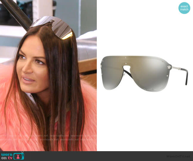 Versace Frenergy Visor Sunglasses worn by Lisa Barlow on The Real Housewives of Salt Lake City