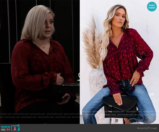 Vici Under The Stars Blouse worn by Maxie Jones (Kirsten Storms) on General Hospital