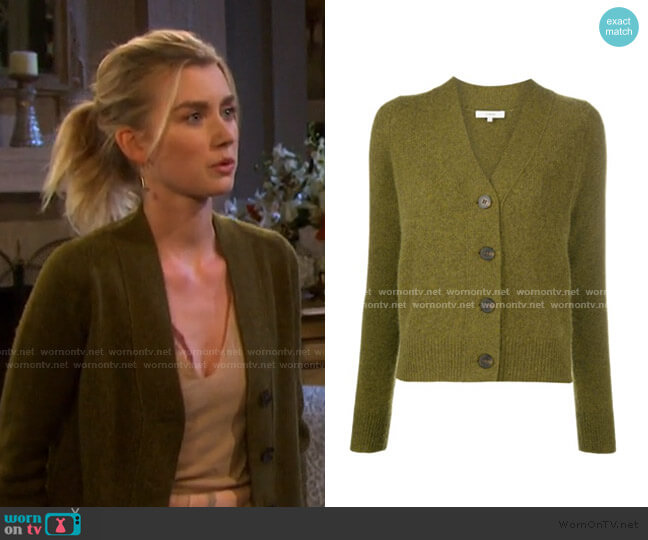 Vince V-Neck Cashmere Knit Cardigan worn by Claire Brady (Isabel Durant ) on Days of our Lives