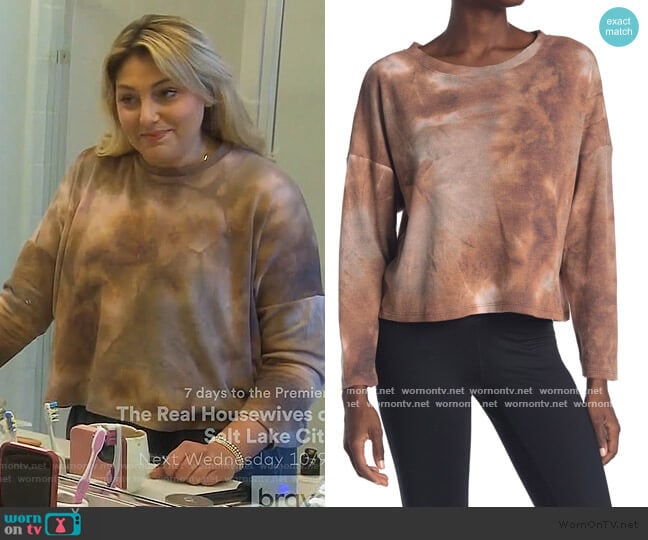 Z by Zella Wander Tie-Dye Waffle Knit Top worn by Gina Kirschenheiter on The Real Housewives of Orange County