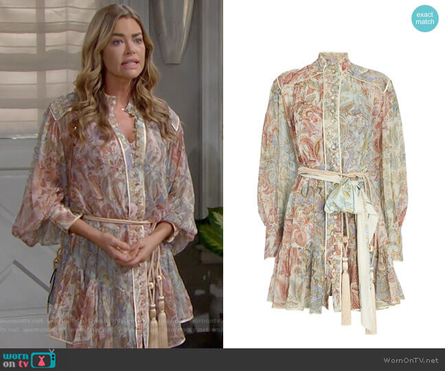 Zimmermann Lucky Bound Mini Dress worn by Shauna Fulton (Denise Richards) on The Bold and the Beautiful