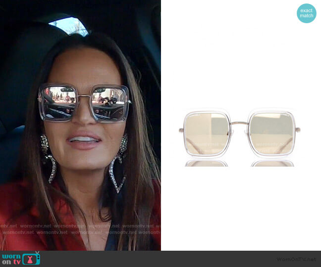 Chanel Mirror Square Sunglasses worn by Lisa Barlow on The Real Housewives of Salt Lake City