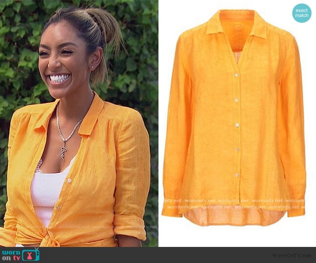 120% Linen Shirt worn by Tayshia Adams on The Bachelorette