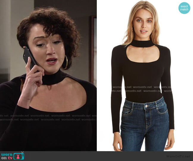 525 America Cut Out Mock Neck Top