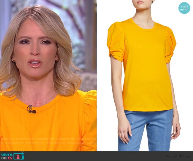 A.L.C. Kati Puff-Sleeve Tee worn by Sara Haines on The View