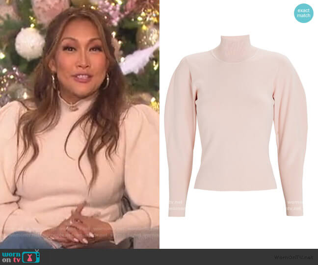 A.L.C Samuel Puff-Sleeve Turtleneck Sweater worn by Carrie Inaba on The Talk