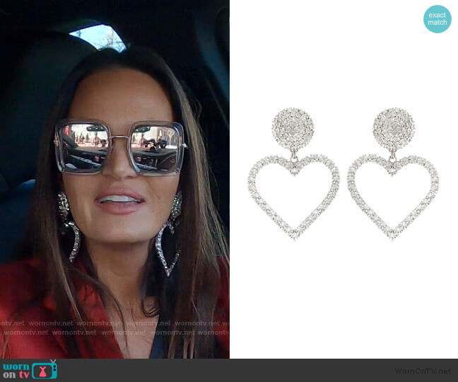 Alessandra Rich Crystal-Embellished Earrings worn by Lisa Barlow on The Real Housewives of Salt Lake City